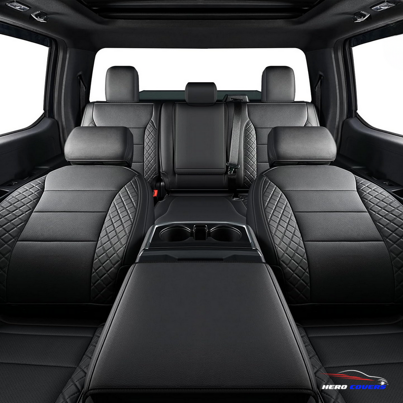 Black Diamond Stiched Custom Car Seat Covers