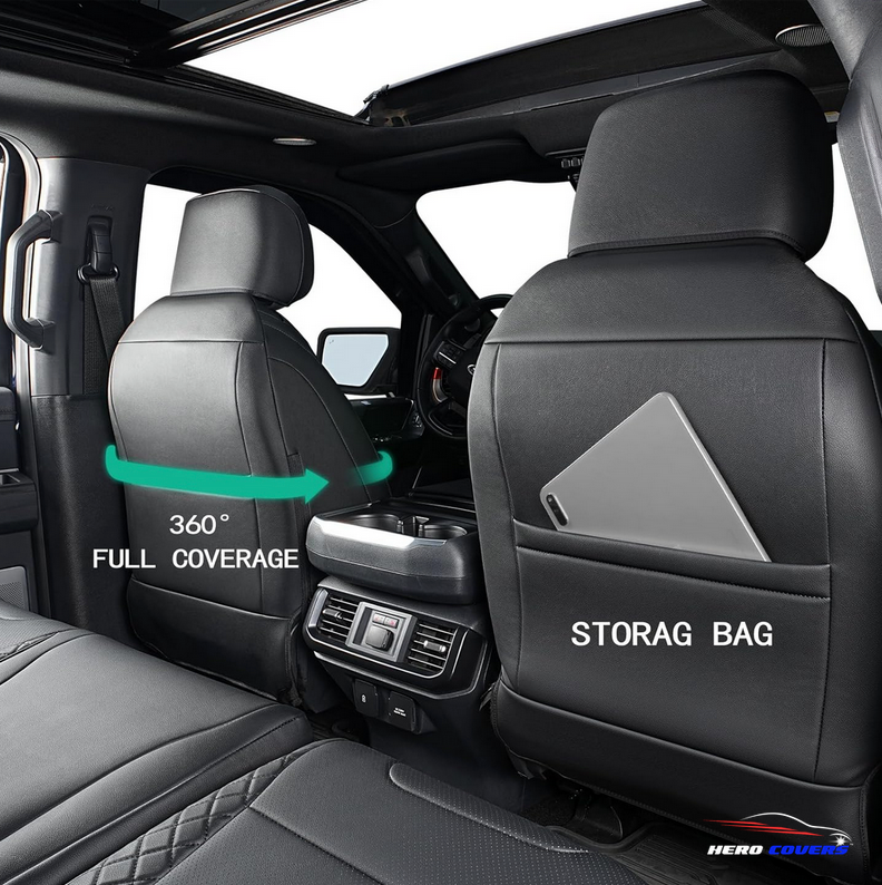 Black & Grey Diamond Stiched Custom Car Seat Covers