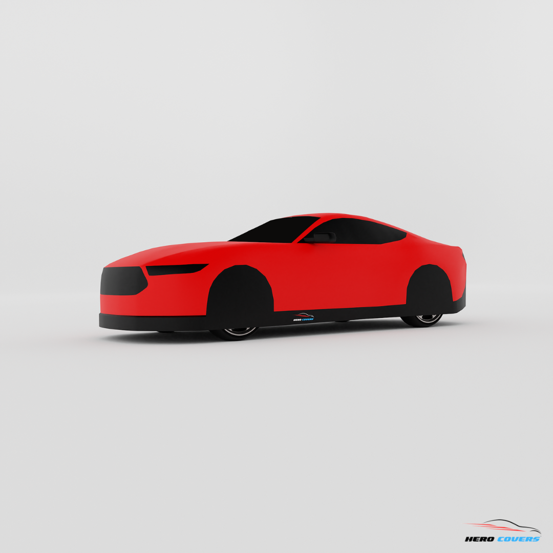 A Custom Indoor & Outdoor Red Car Cover For A Mustang (2015–2024)