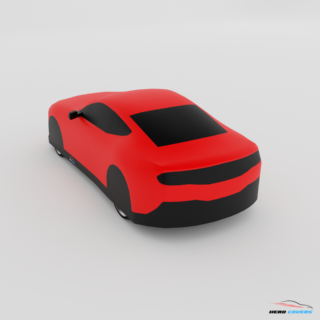 A Custom Indoor & Outdoor Red Car Cover For A Mustang (2015–2024)