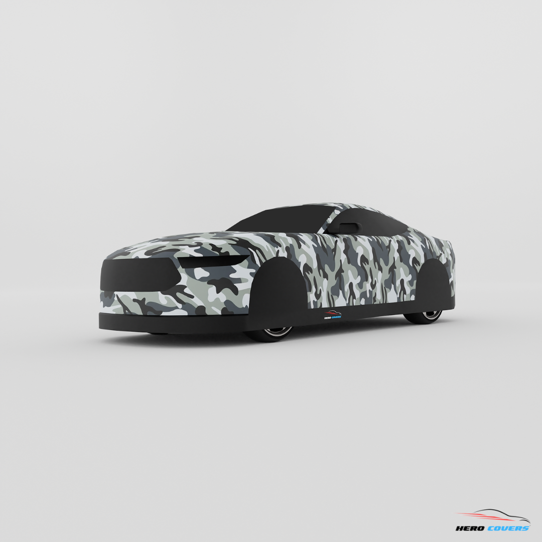A Custom Indoor & Outdoor Camouflage Car Cover For A Mustang (2015–2024)