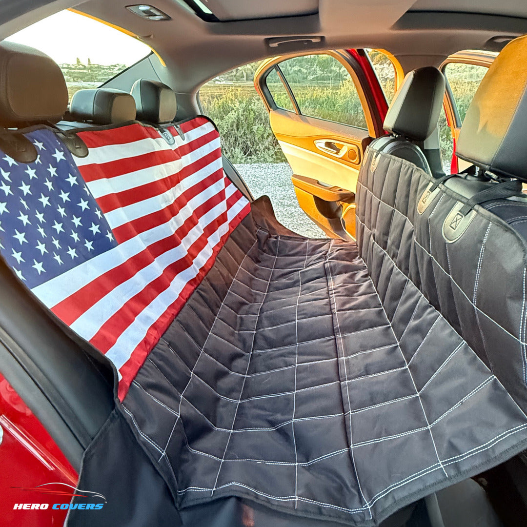 American Flag Dog Seat Liner by HeroCovers
