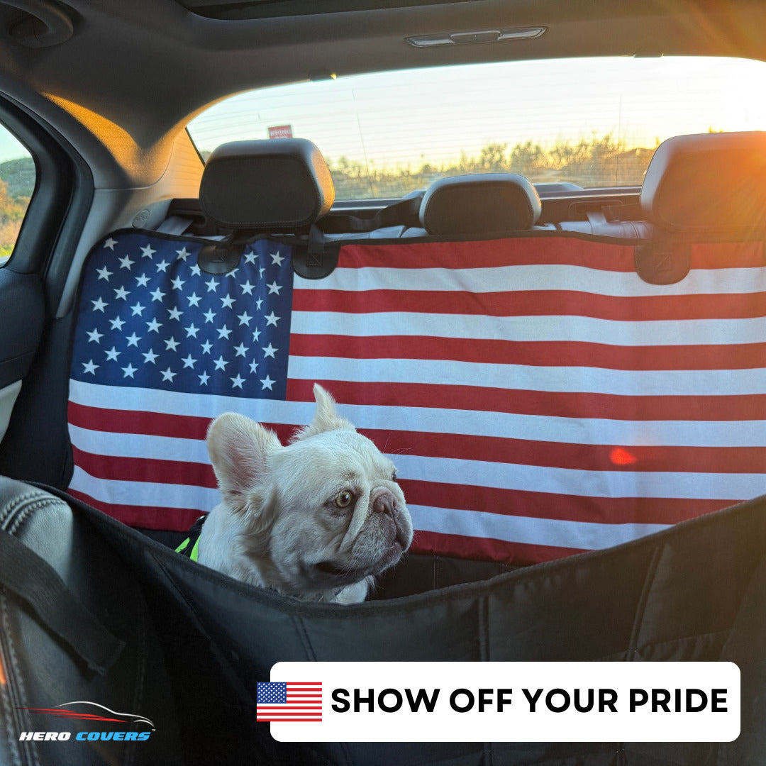 American Flag Dog Seat Liner by HeroCovers