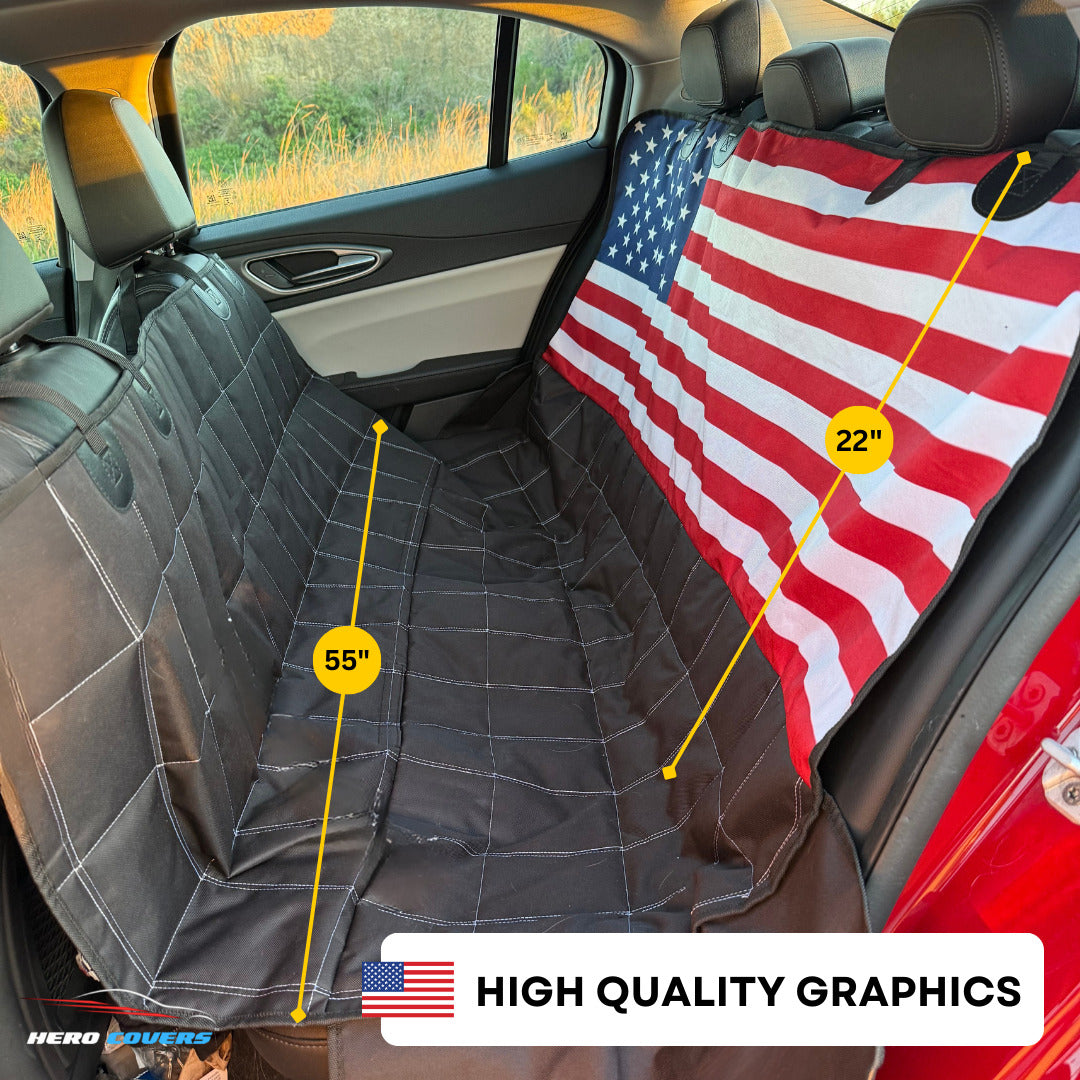 American Flag Dog Seat Liner by HeroCovers