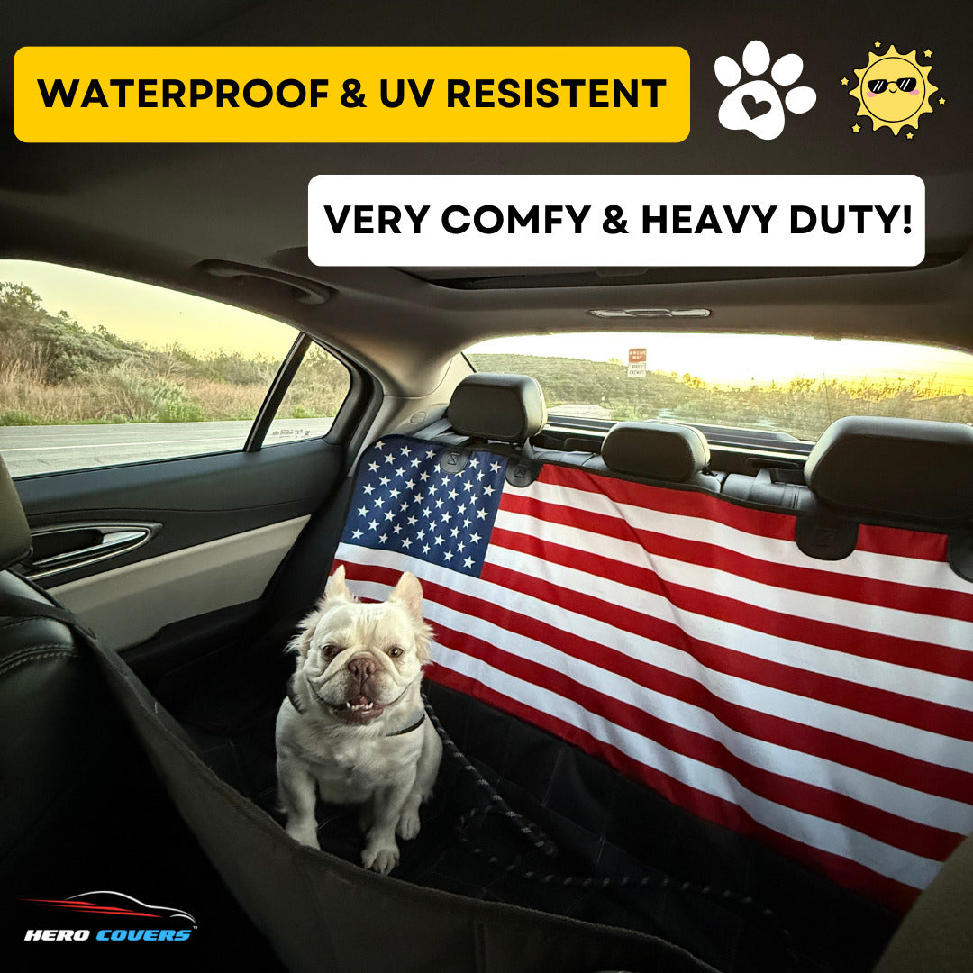 American Flag Dog Seat Liner by HeroCovers