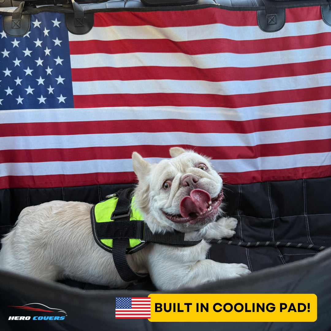 American Flag Dog Seat Liner by HeroCovers