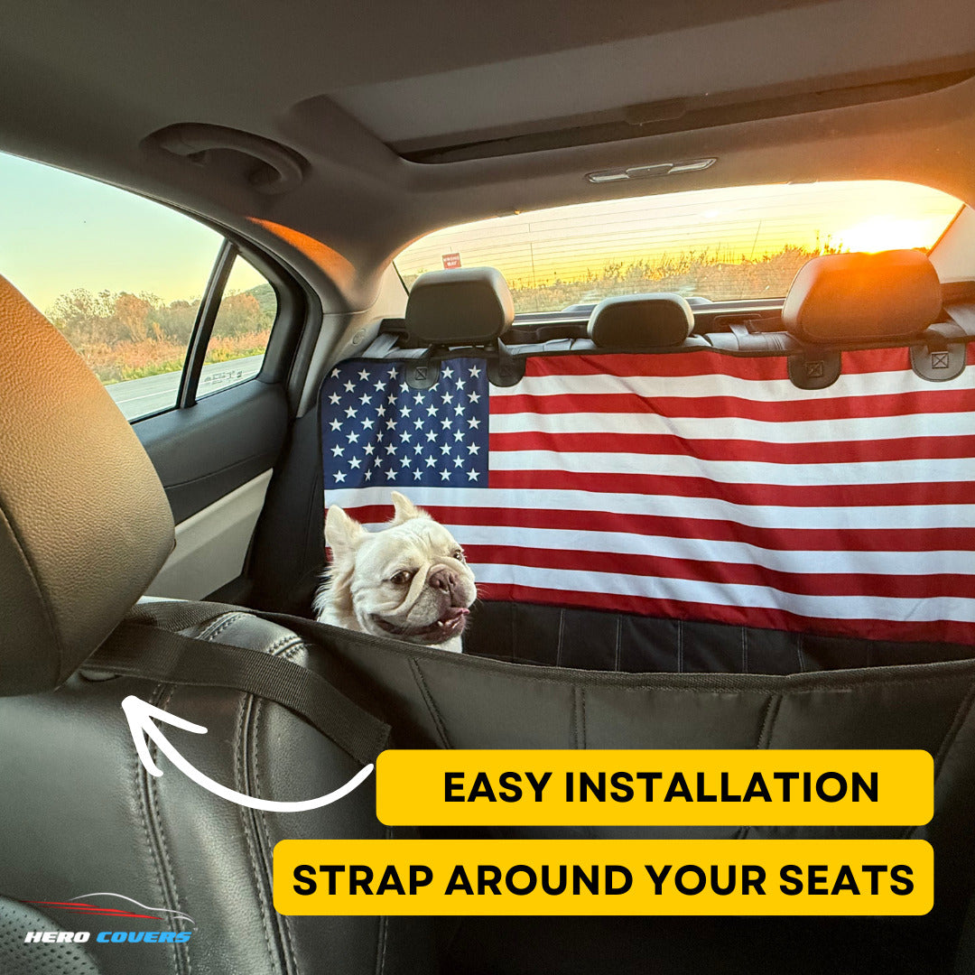 American Flag Dog Seat Liner by HeroCovers
