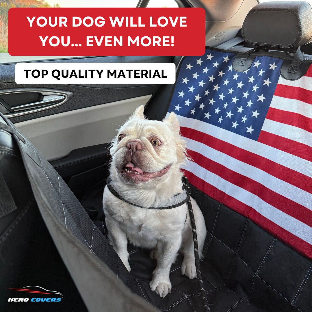 American Flag Dog Seat Liner by HeroCovers