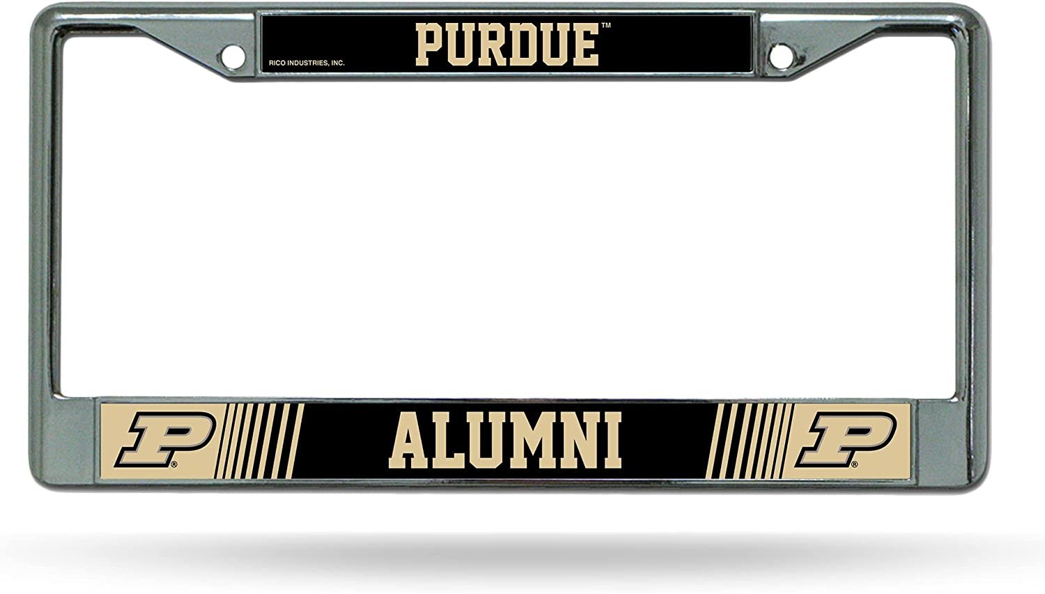 Purdue University Boilermakers Metal License Plate Frame Chrome Tag Cover Alumni Design 6x12 Inch