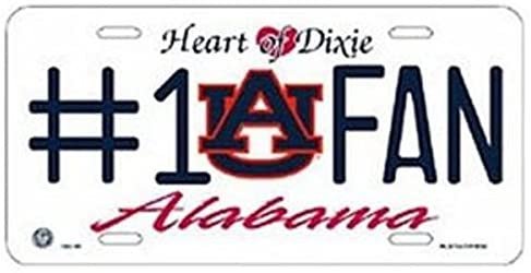 Auburn University Tigers Metal Auto Tag License Plate, #1 Fan State Design, 6x12 Inch