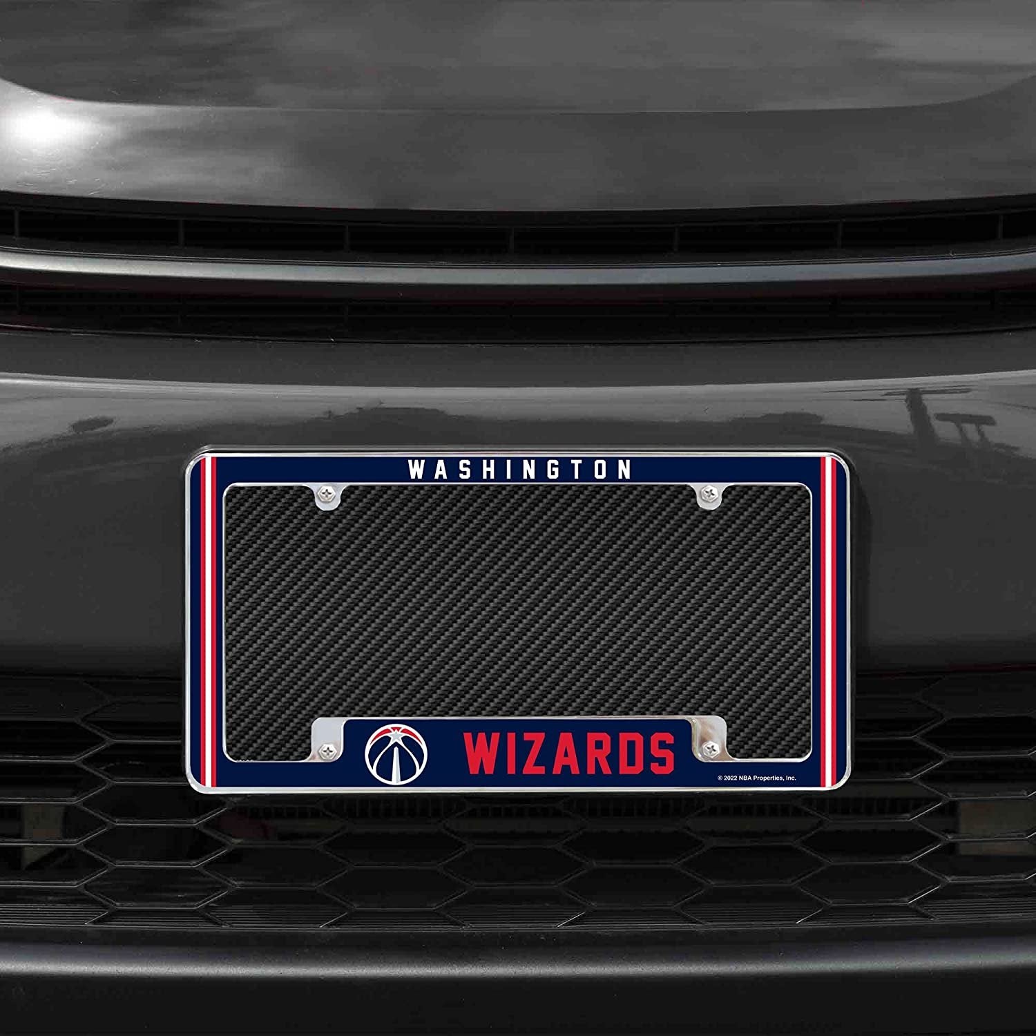 Washington Wizards Metal License Plate Frame Chrome Tag Cover Alternate Design 6x12 Inch