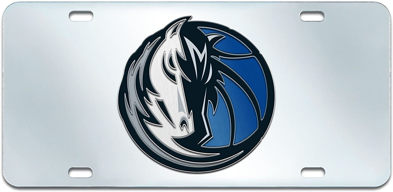 Dallas Mavericks Premium Laser Cut Tag License Plate, Mirrored Acrylic Inlaid, 6x12 Inch