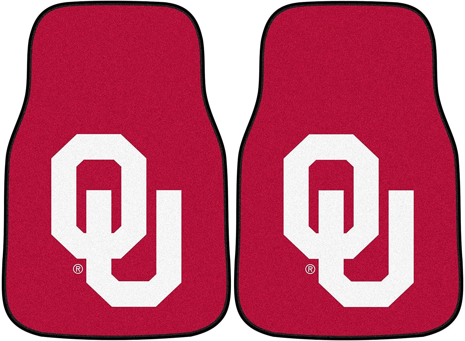 University of Oklahoma Sooners Front Floor Mats, Carpet Car Set, 18x27 Inch, Nylon, Set of 2