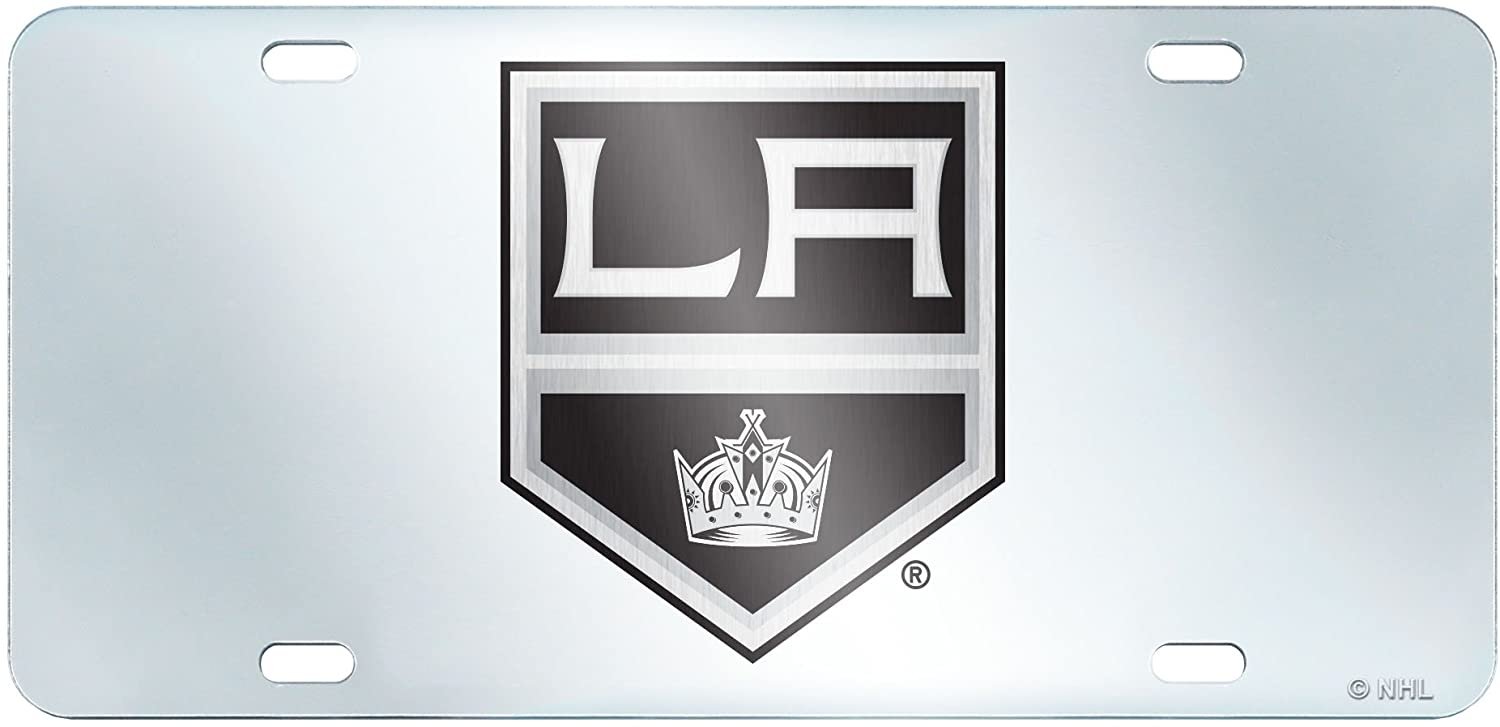 Los Angeles Kings Premium Laser Cut Tag License Plate, Mirrored Acrylic Inlaid, 6x12 Inch
