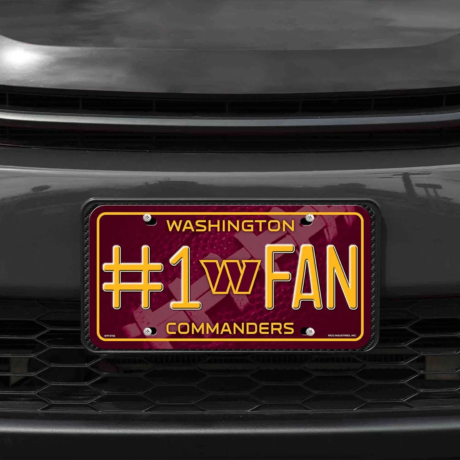 Washington Commanders Metal Auto Tag License Plate, #1 Fan Design, 6x12 Inch