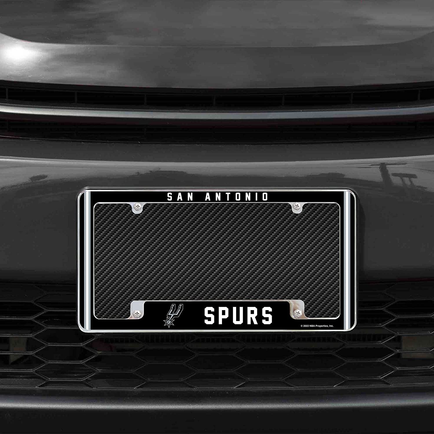 San Antonio Spurs Metal License Plate Frame Chrome Tag Cover Alternate Design 6x12 Inch