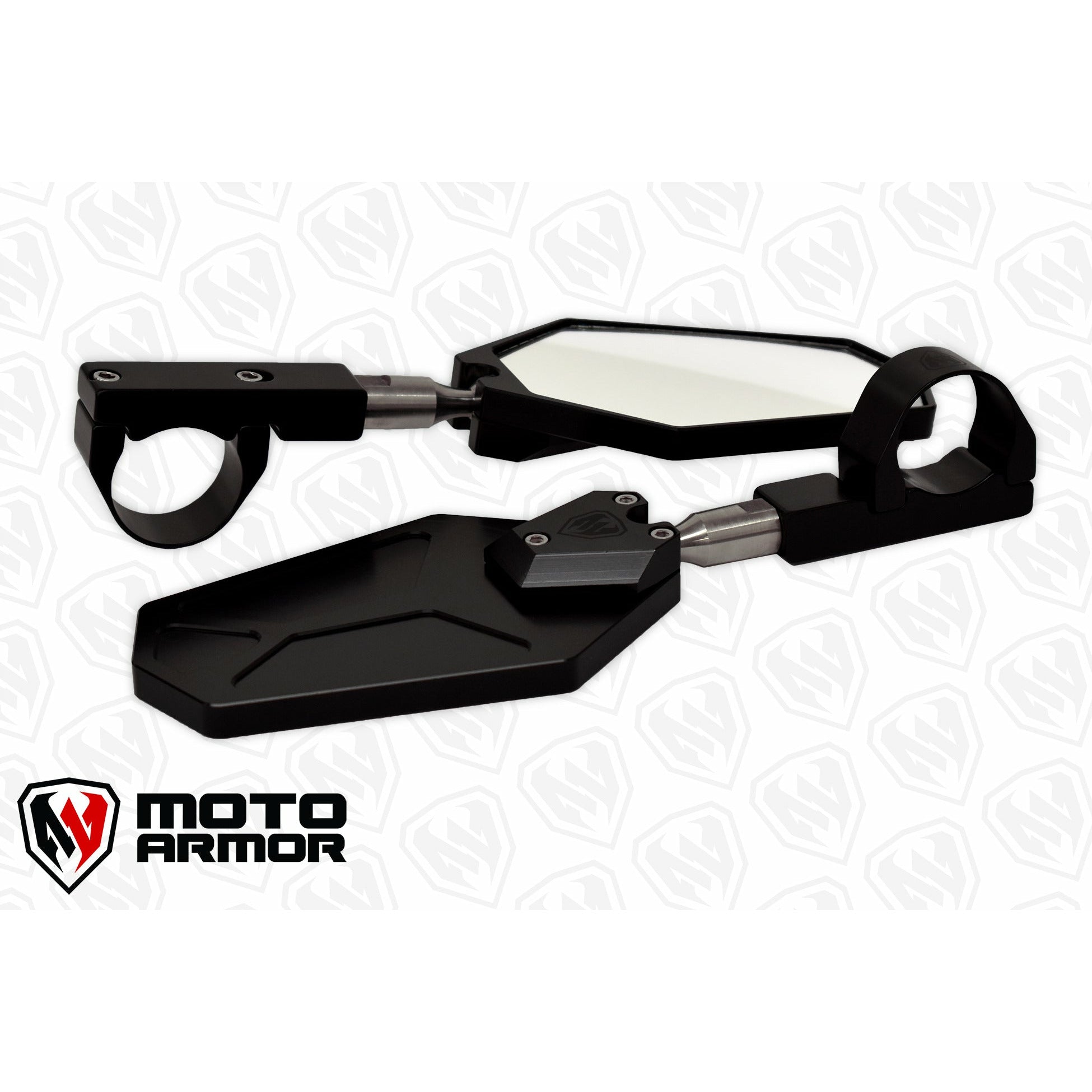 Billet Convex Mirrors Fits 1.75"- 2" (SET of 2) - Black