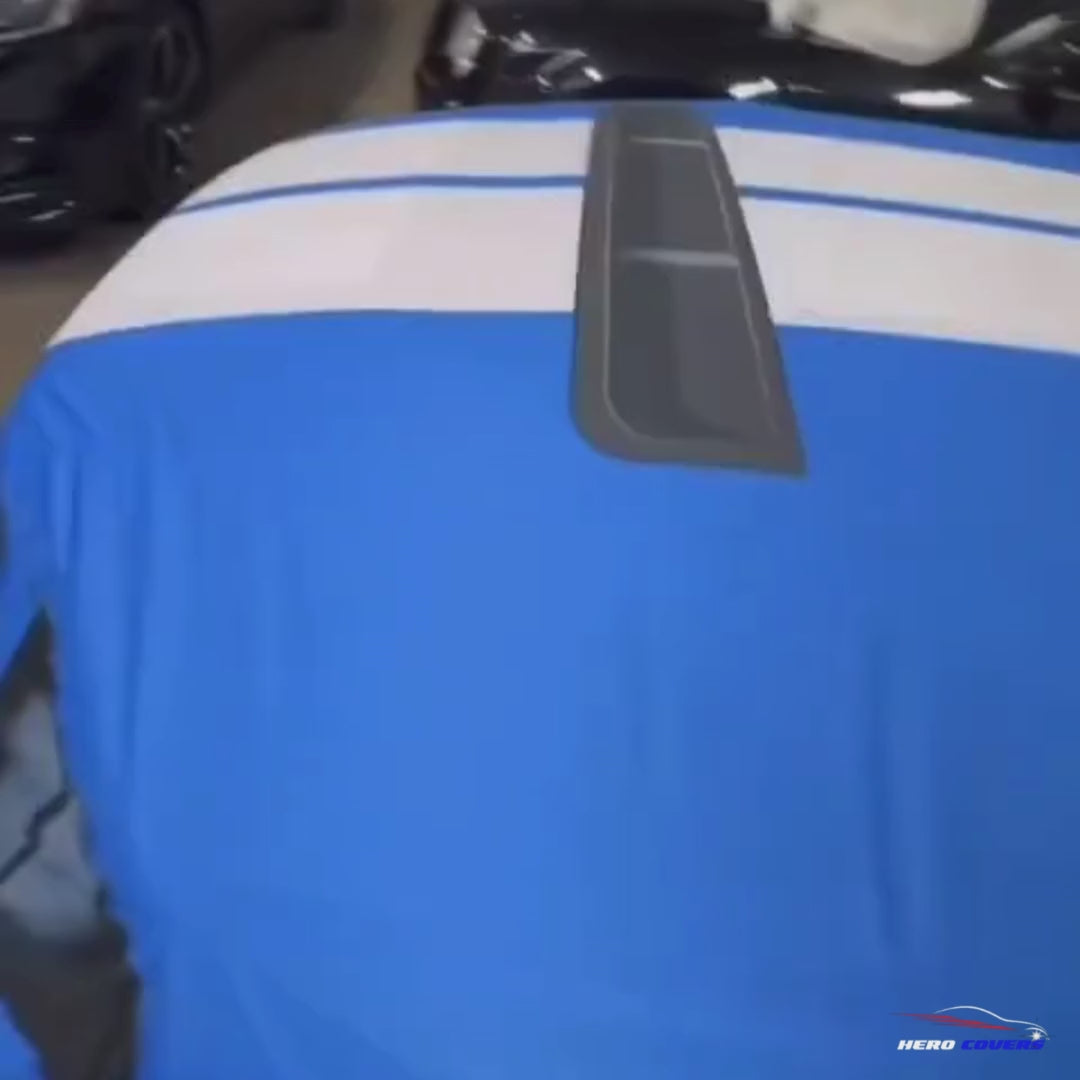 Load video: Custom Mustang Car Covers | Protect Your Investment with HeroCovers