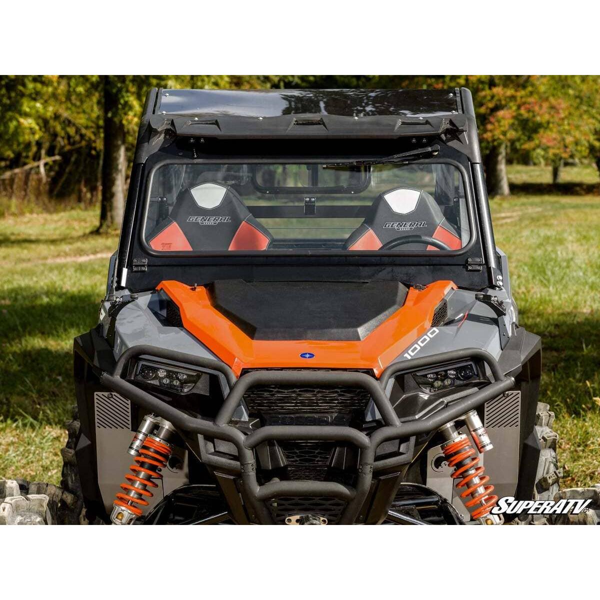 SuperATV - 2020+ Polaris General XP 1000 Flip-Down Glass Windshield