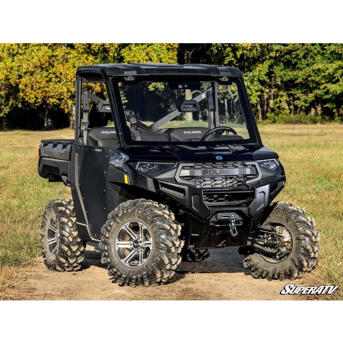 SuperATV 2017+ Polaris Ranger XP 1000 MaxDrive Power Flip Glass Windshield